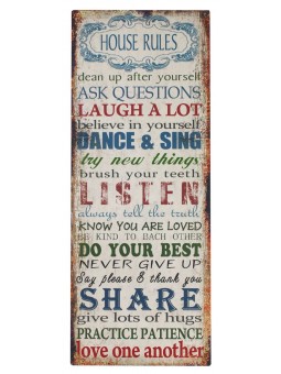 Placas pared house rule20x50