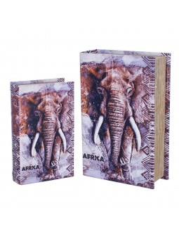 S/2 cajas libro elefante