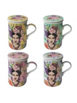 Mug mujer flores