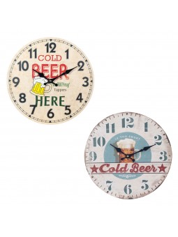 Reloj pared cerveza 34cm