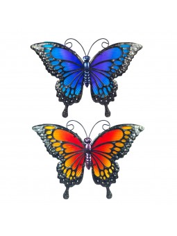 Mariposa metal con cristal rel