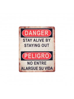 Placa pared danger/peligro