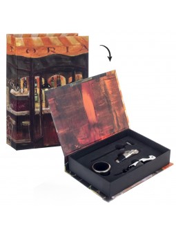 Caja libro set vino 4 pcs