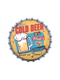 Placa pared cold beer 33x33cm