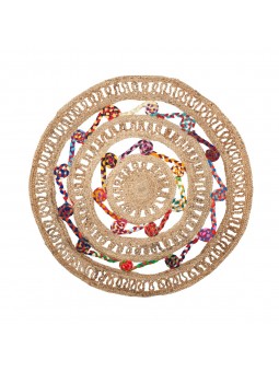 Alfombra yute/colores 90cm red