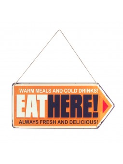 Placa pared eat here!