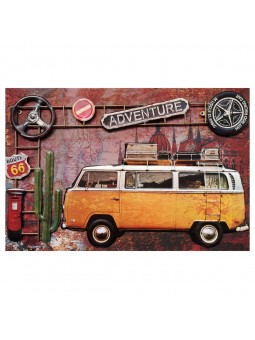 Placa pared autobus amarillo