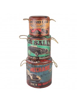 S/3 taburete almacenaje coches