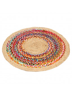 Alfombra trenzada jute 90cm.