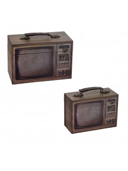 S/2 cajas tele almacenamiento