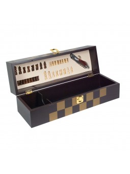 Caja 1 botella c/ajedrez