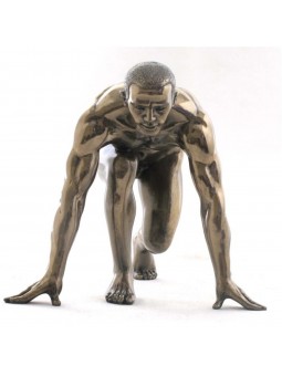 Hombre en postura de correr