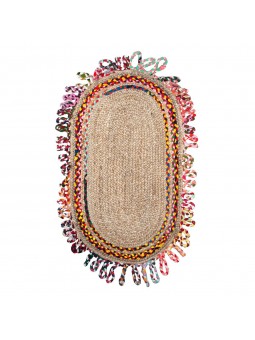 Alfombra yute/colores oval