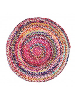 Alfombra trenzada multicolor