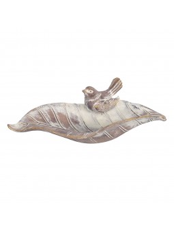 Plato hoja con p jaro