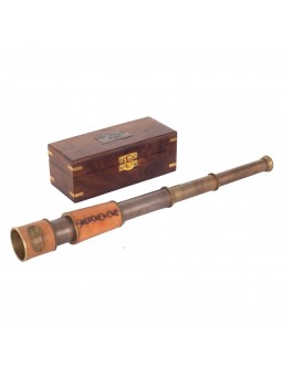 Telescopio con caja antigua