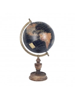 Globo mundo negro con pie