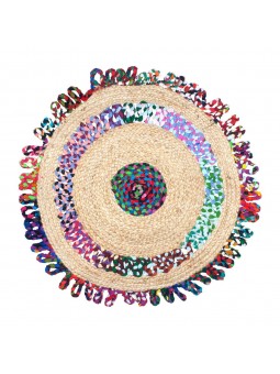 Alfombra yute/colores 90cm